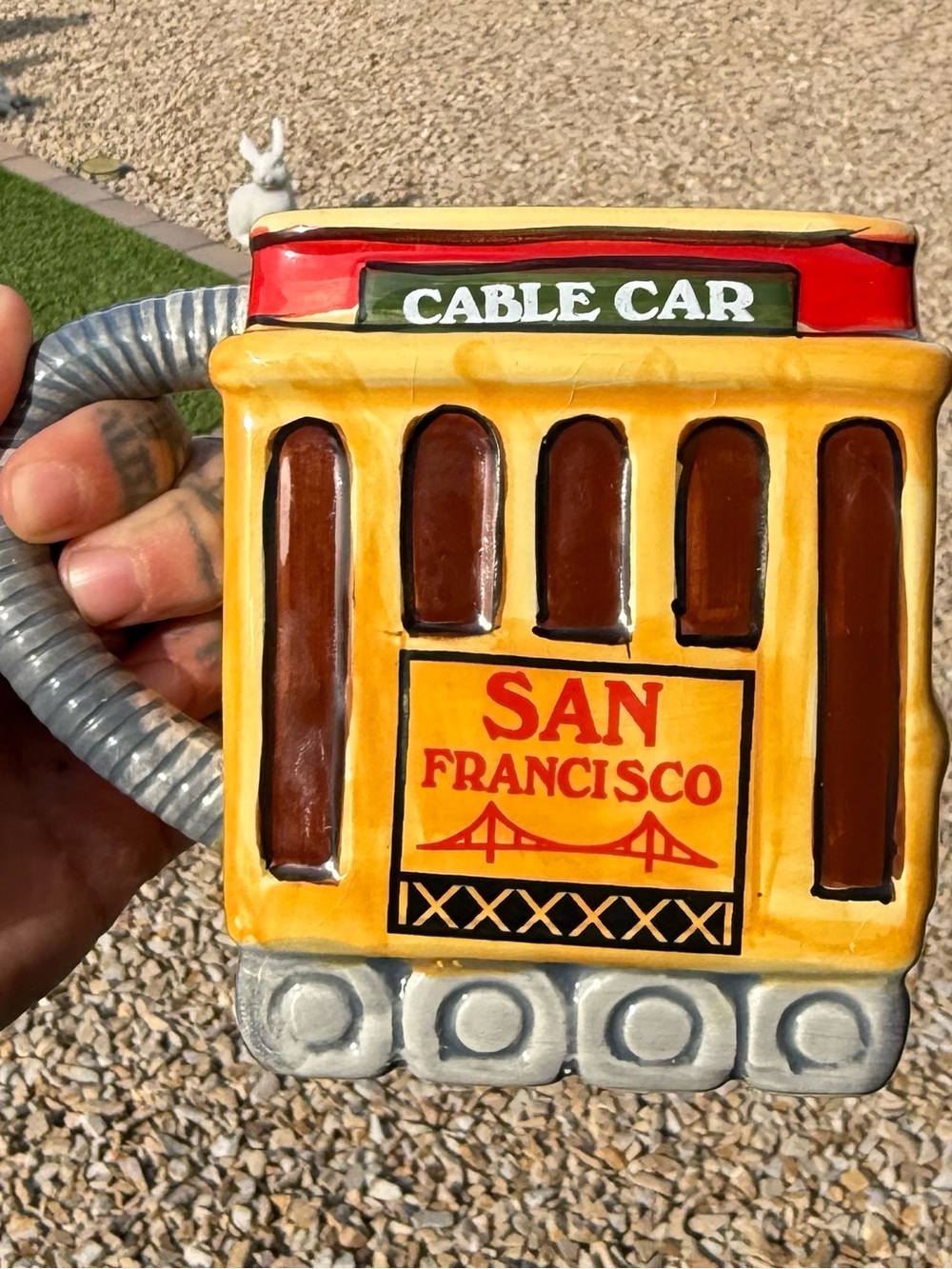 San Francisco Cable Car Ceramic Mug - Yellow and Red